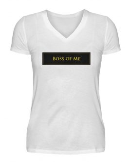 Boss of Me Shirt Dames Zwart/Goud  – Women V-Neck Shirt