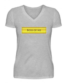 Boss of Me Shirt Dames Goud/Zwart  – Women V-Neck Shirt